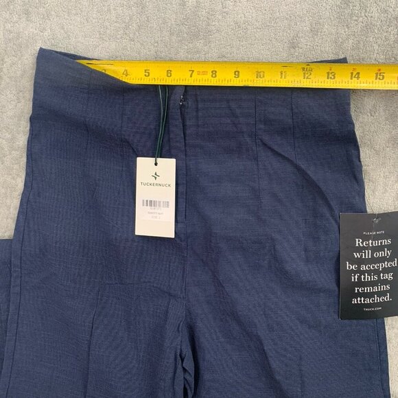 Tuckernuck Pants Womens Size 2 Navy Trouser Casual Cotton Linen Blend 28x27” - Picture 8 of 14
